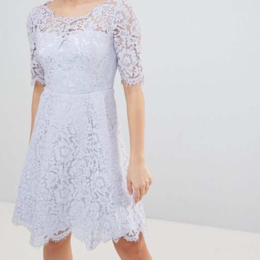 ASOS glamorous Lace Skater Dress Icy Blue